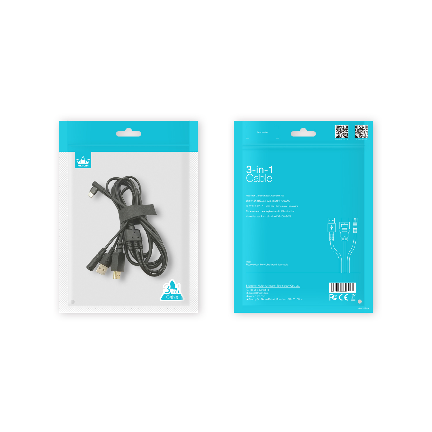 Cavo HUION 3 IN 1 CB01 compati - Huion Tablet Accessories recensione e prezzo